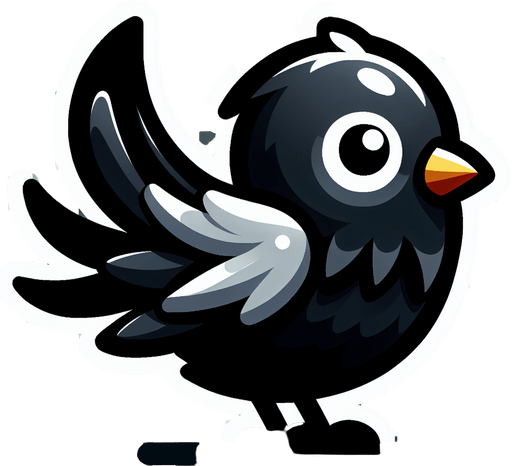 Bird.
Single Game Texture. In-Game asset. 2d. Blank background. High contrast. No shadows.