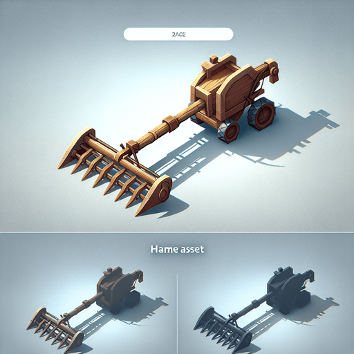 Harvesting tool.
Single Game Texture.  In-Game asset.  2d.  Blank background.  High contrast.  No shadows