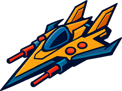 horizontal sharp ufo battle plane.
In-Game asset.  2d.  High contrast.  No shadows