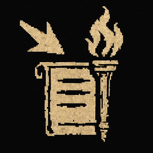 İpuçları icon Dark souls style 2d pixel art.
In-Game asset.  2d.  High contrast.  No shadows