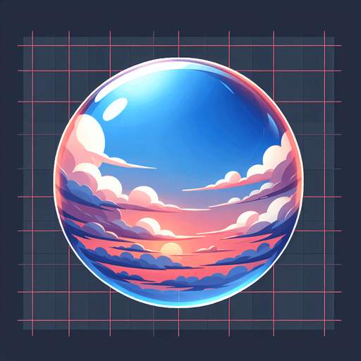 Agrega una esfera que dentro contenga un cielo.
Single Game Texture.  In-Game asset.  2d.  Blank background.  High contrast.  No shadows