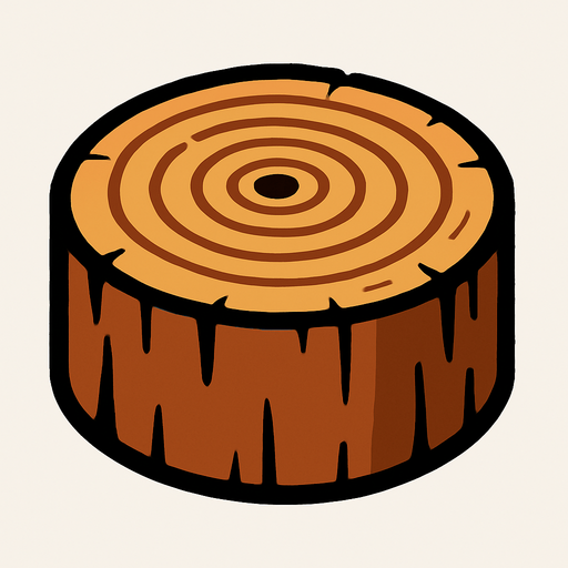 Circle kütük.
In-Game asset.  2d.  High contrast.  No shadows