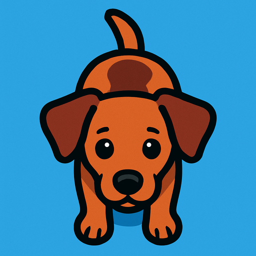 Üstten bakış köpek.
In-Game asset.  2d.  High contrast.  No shadows