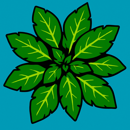 top view of plant looking upwards.
In-Game asset.  2d.  High contrast.  No shadows