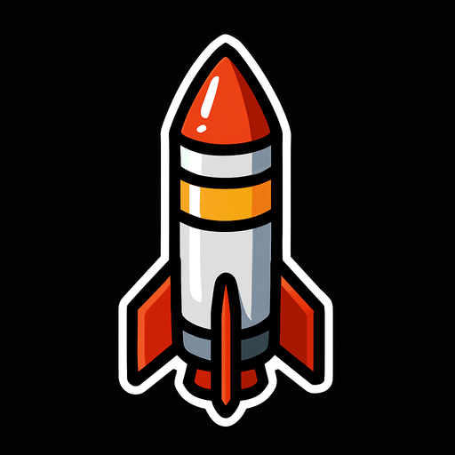 Tiny missile pointing up.
In-Game asset.  2d.  High contrast.  No shadows