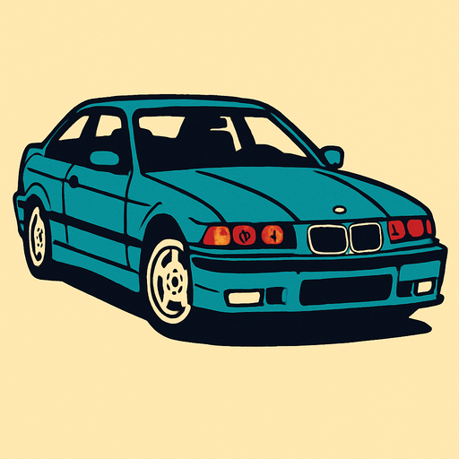 BMW e36.
In-Game asset.  2d.  High contrast.  No shadows
