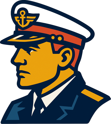 warship commander head looking right in game asset.
In-Game asset.  2d.  High contrast.  No shadows
