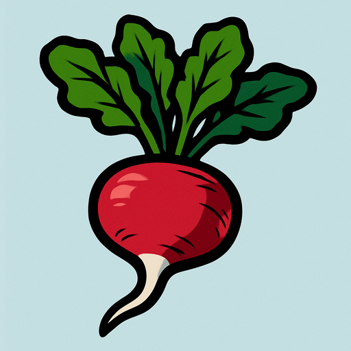 Radis.
In-Game asset.  2d.  High contrast.  No shadows