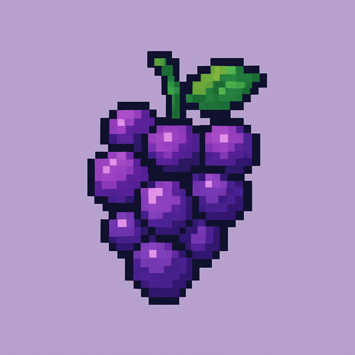 make pixel art 2d purple grapes.
In-Game asset.  2d.  High contrast.  No shadows