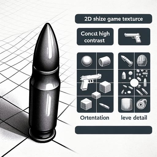 Bullet.
Single Game Texture. In-Game asset. 2d. Blank background. High contrast. No shadows.