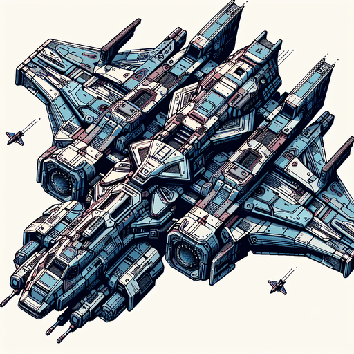 Make a space ship.
Single Game Texture. In-Game asset. 2d. Blank background. High contrast. No shadows.