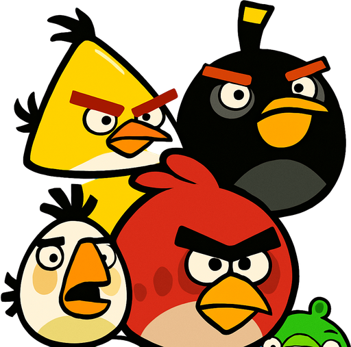 Angry birds vertical poster.
In-Game asset.  2d.  High contrast.  No shadows