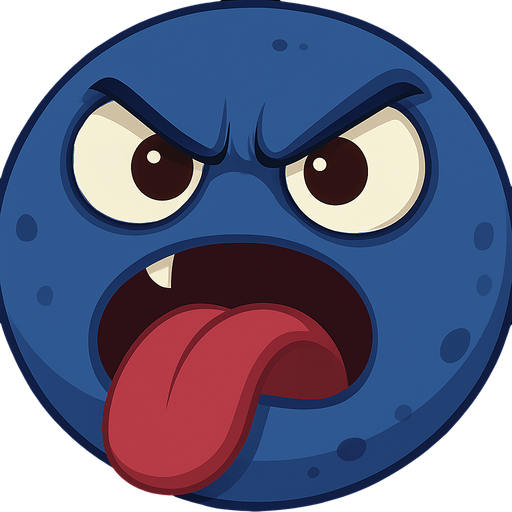 make it angry and blue