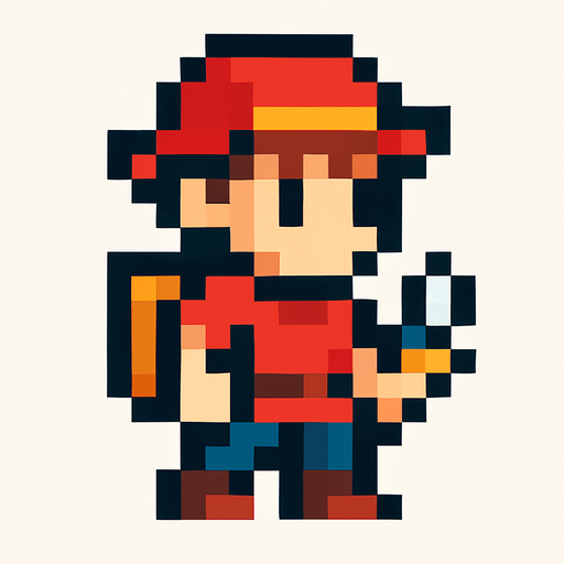 pixel art 2D Char.
In-Game asset.  2d.  High contrast.  No shadows
