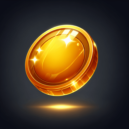 A  single circle gold coins.
Single Game Texture. In-Game asset. 2d. Blank background. High contrast. No shadows.