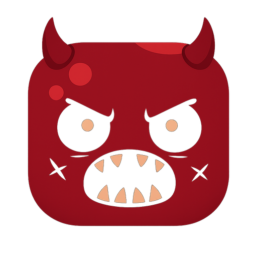 Bunun hiç birşey ni değiştirme sadece rengini koyu kırmızı ve açık kırmızı.gözlerinin bebeklerini büyült ve kafasına şeytan boynuzlari koy ve arkaplanı olmasın