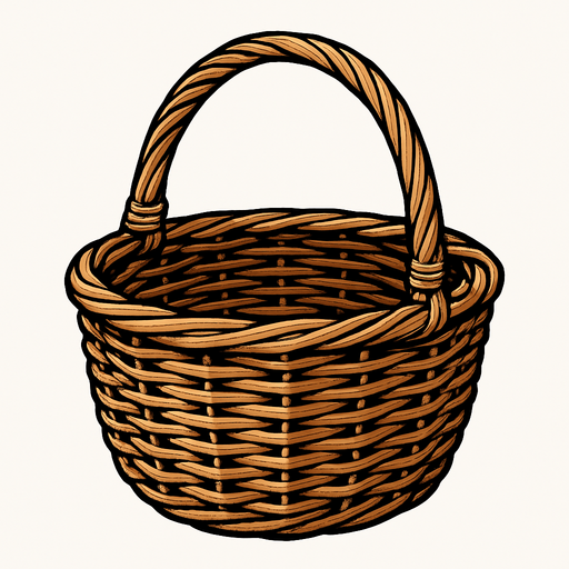 basket.
In-Game asset.  2d.  High contrast.  No shadows. Realistic