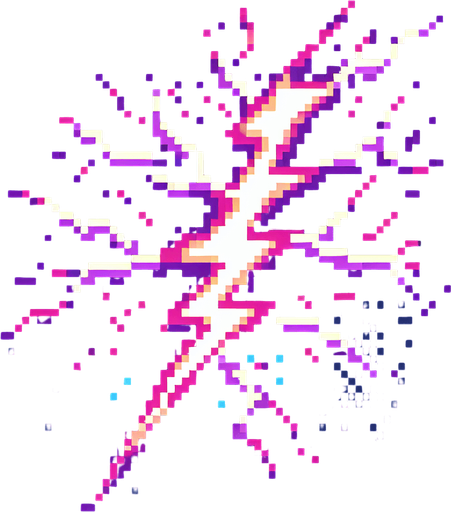 pixel art of a single lightning strike.
Single Game Texture. In-Game asset. 2d. dark background. High contrast. No shadows.
