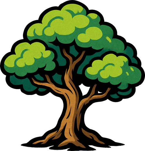 ağaç.
In-Game asset.  2d.  High contrast.  No shadows