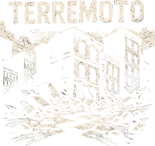 Terremoto, algo realista.
In-Game asset.  2d.  High contrast.  No shadows