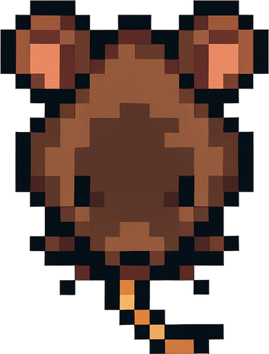 rata pixel art. desde arriba
In-Game asset.  2d.  High contrast.  No shadows