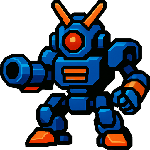 technological enemy.
In-Game asset.  2d.  High contrast.  No shadows