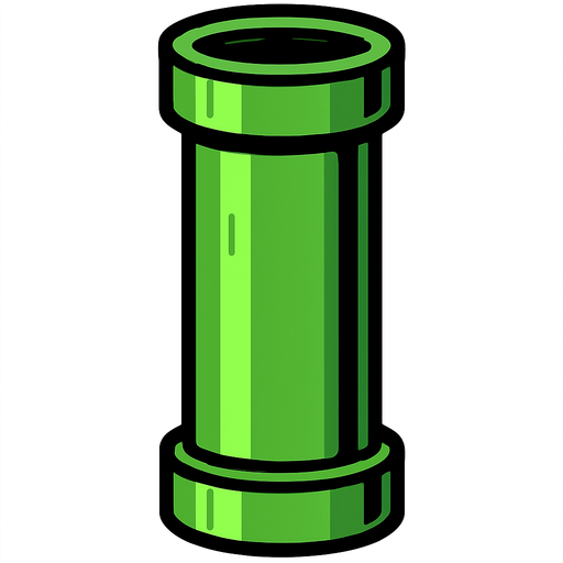 haz una tuberia vertical.
In-Game asset.  2d.  High contrast.  No shadows