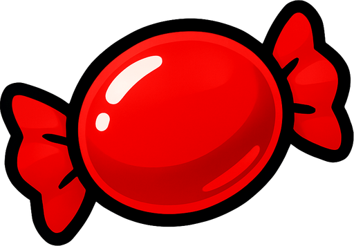 Red candy.
In-Game asset.  2d.  High contrast.  No shadows