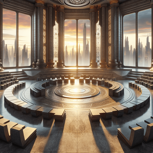 Inside of jedi temple council room. Coruscant wallpaper.