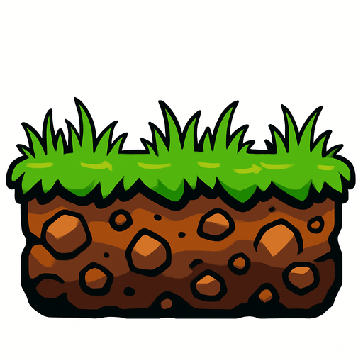 ground background side wiew.
In-Game asset.  2d.  High contrast.  No shadows