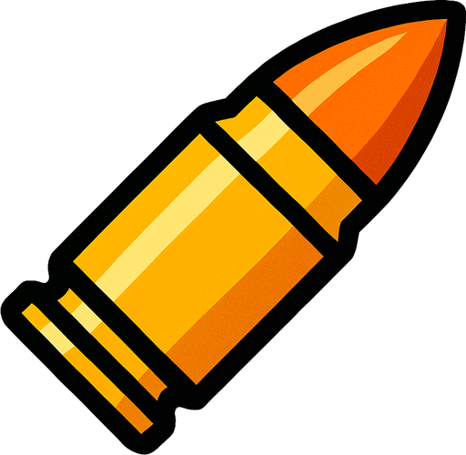 bullet.
In-Game asset.  2d.  High contrast.  No shadows