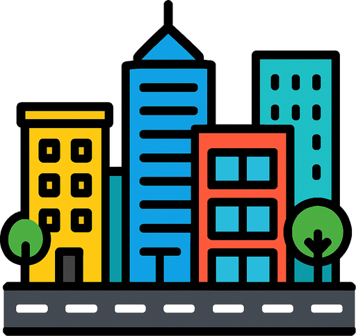 Citycenter.
In-Game asset.  2d.  High contrast.  No shadows