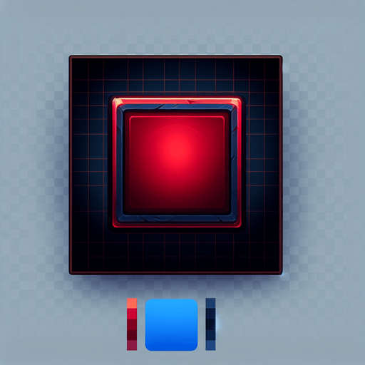 Um quadrado vermelho com luz vermelha escuro, com gradiente preto e borda azul profissional,2d pixeis,fundo png.
Single Game Texture. In-Game asset. 2d. Blank background. High contrast. No shadows.