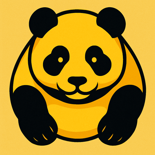 yellow panda top view.
In-Game asset.  2d.  High contrast.  No shadows