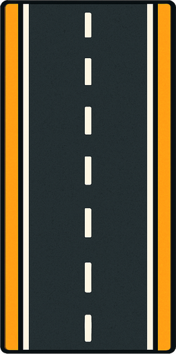 a highway road but top view.
In-Game asset.  2d.  High contrast.  No shadows