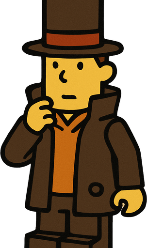 Lego bricks professor Layton game style.
In-Game asset.  2d.  High contrast.  No shadows
