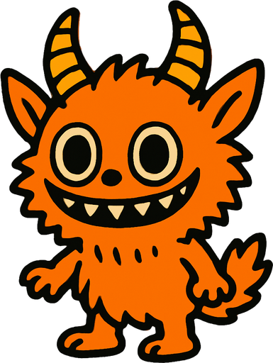 Orange Labubu.
In-Game asset.  2d.  High contrast.  No shadows