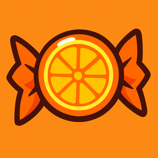 candy orange.
In-Game asset.  2d.  High contrast.  No shadows