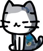 Same image, but with the cat holding an umbrella over its head.