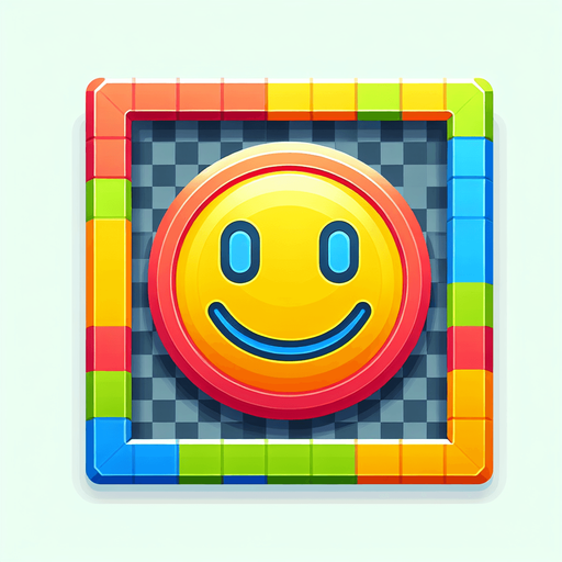 Simple flat icon, 200x200pixels, one bright color smiley with border. No shadows, top down view, transparent background.
Single Game Texture. In-Game asset. 2d. Blank background. High contrast. No shadows.