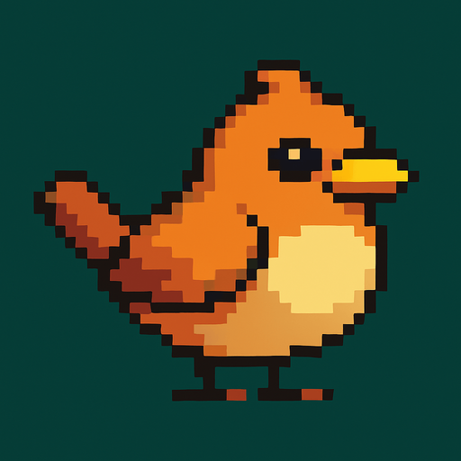 pixel art bird.
In-Game asset.  2d.  High contrast.  No shadows