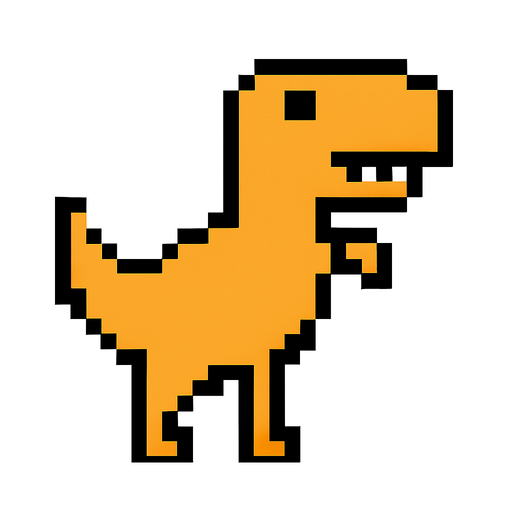 T rex 8bit.
In-Game asset.  2d.  High contrast.  No shadows