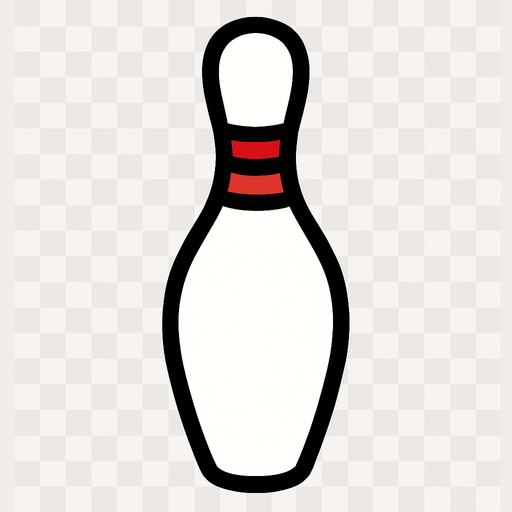 Bowling pin  transparent.
In-Game asset.  2d.  High contrast.  No shadows