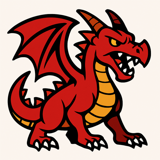 Dragon.
In-Game asset.  2d.  High contrast.  No shadows