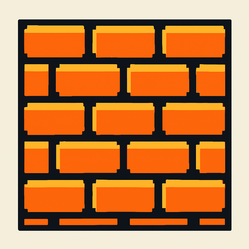8bit wall.
In-Game asset.  2d.  High contrast.  No shadows