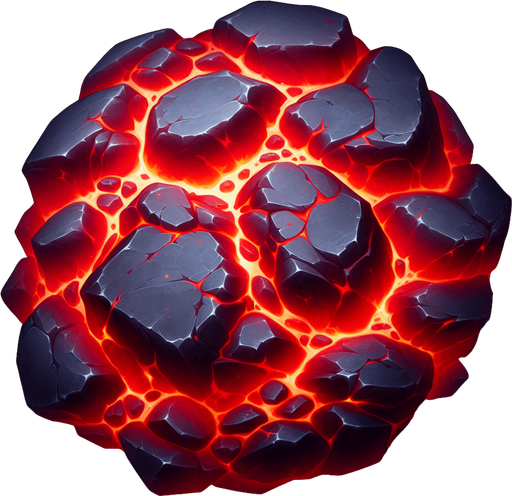 hot stone, red.
Single Game Texture.  In-Game asset.  2d.  Blank background.  High contrast.  No shadows