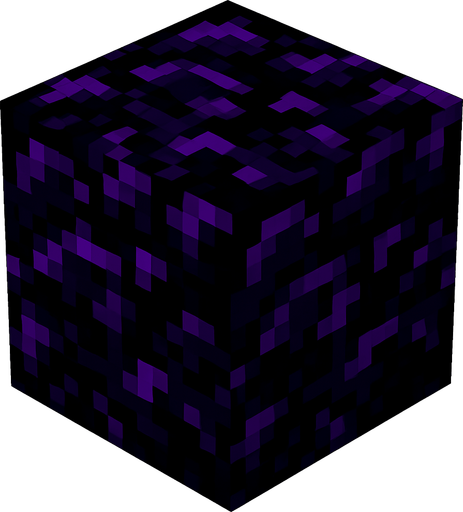 Minecraft obsidyen bloğu. mor renkli.
In-Game asset.  High contrast.  No shadows