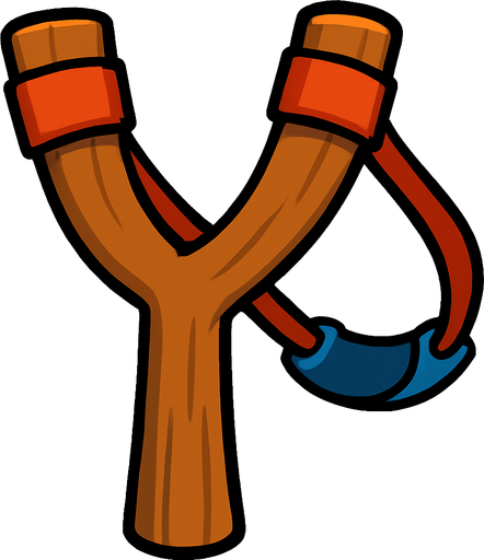 Angry birds slingshot.
In-Game asset.  2d.  High contrast.  No shadows