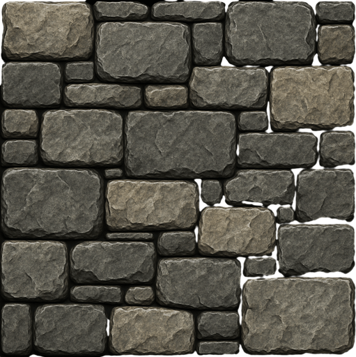 realistic stone wall.
In-Game asset.  2d.  High contrast.  No shadows