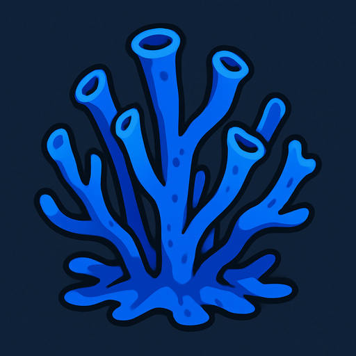 Coral bleu.
In-Game asset.  2d.  High contrast.  No shadows